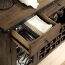 PAULINA Rustic Walnut Server - Winder Mattress & Furniture