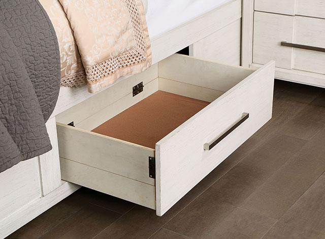 KARLA Cal.King, E.King & Queen Bed, Gray & White