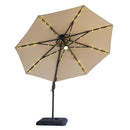 Nuti 10 Ft Round Umbrella w/ LED Light + 37" Large Base - Winder Mattress & Furniture