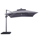 Sano 10 Ft Square Umbrella w/ Double Top w/ LED Light + 37" Large Base - Winder Mattress & Furniture