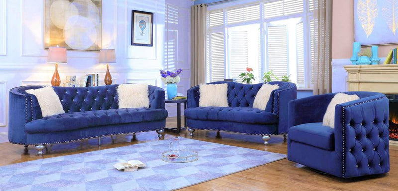 Galaxy Home Afreen Upholstered Sofa in Navy GHF-808857892751 - Winder Mattress & Furniture