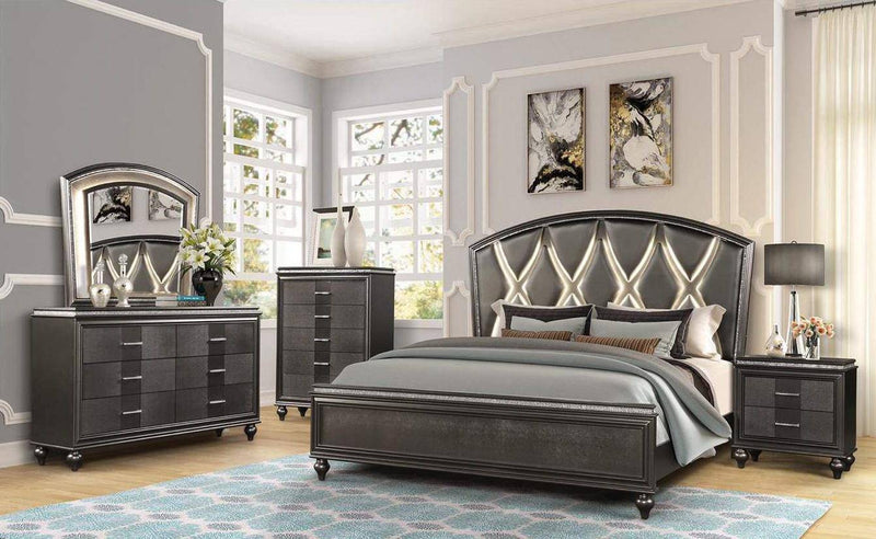 Galaxy Home Ginger 2 Drawer Nightstand in Gunmetal Copper GHF-808857952981 - Winder Mattress & Furniture