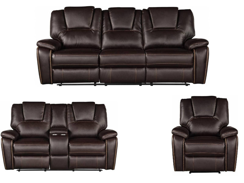 Galaxy Home Hong Kong Reclining Loveseat in Brown GHF-733569398461 - Winder Mattress & Furniture