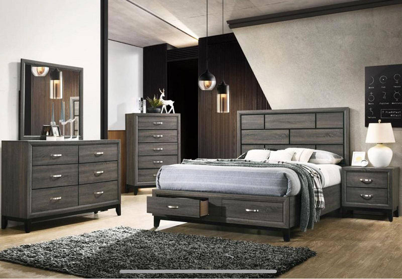 Galaxy Home Hudson 5 Drawer Chest in Foil Grey GHF-808857594679 - Winder Mattress & Furniture