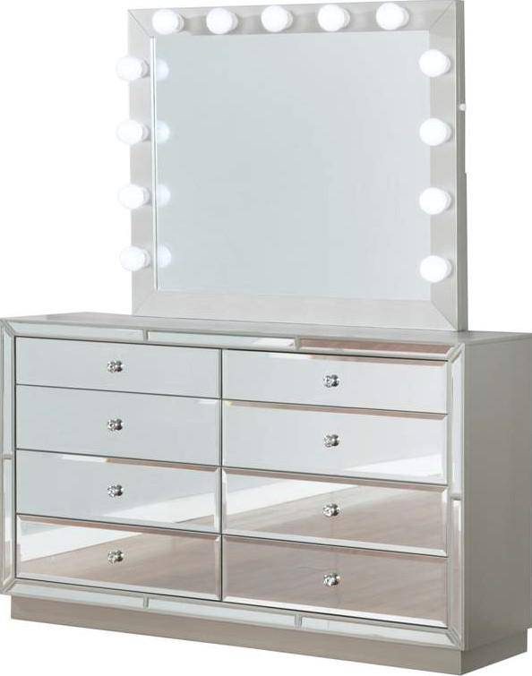 Galaxy Home Infinity 8 Drawer Dresser in Silver GHF-808857635808 - Winder Mattress & Furniture