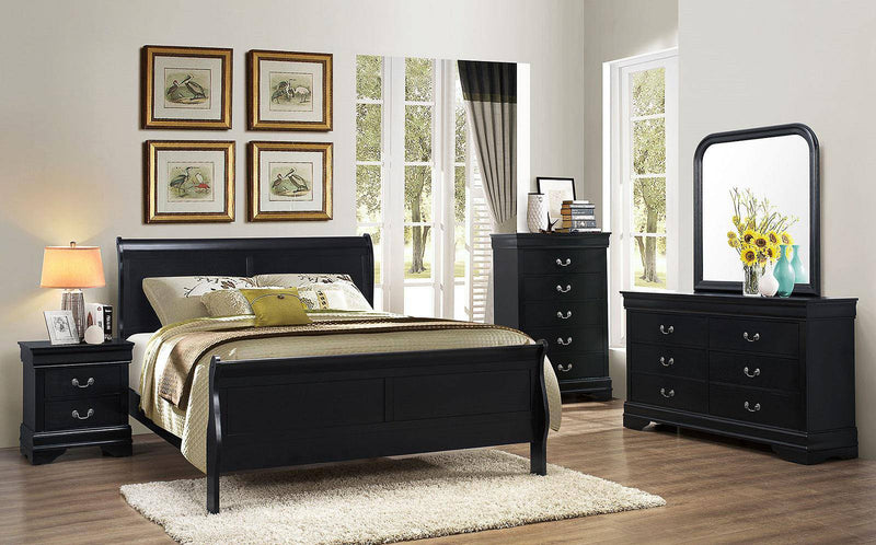 Galaxy Home Louis Phillipe 6 Drawer Dresser in Black GHF-808857914866 - Winder Mattress & Furniture