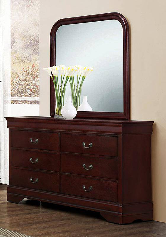 Galaxy Home Louis Phillipe 6 Drawer Dresser in Cherry GHF-808857970619 - Winder Mattress & Furniture