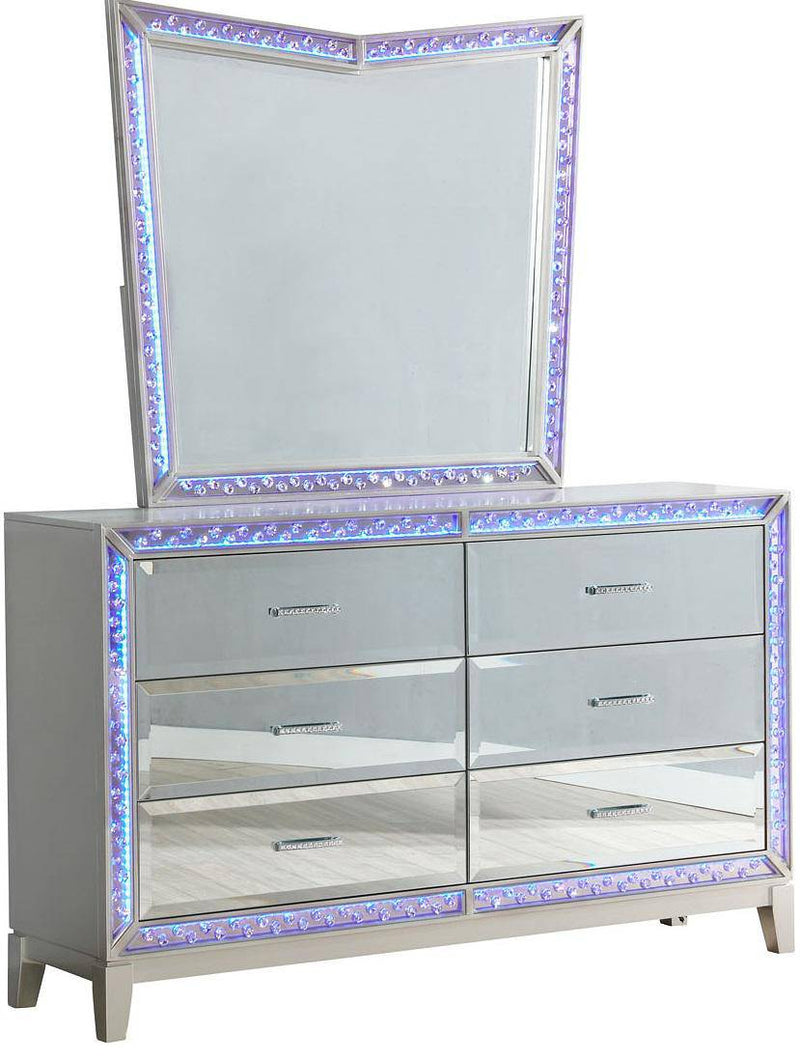 Galaxy Home Luxury 6 Drawer Dresser in Silver GHF-808857996602 - Winder Mattress & Furniture