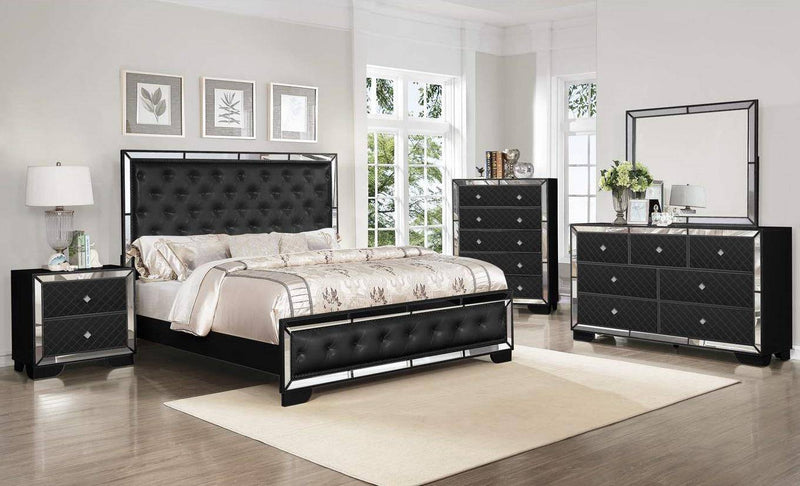 Galaxy Home Madison 2 Drawer Nightstand in Black GHF-808857503305 - Winder Mattress & Furniture