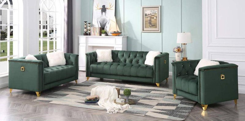 Galaxy Home Russell Loveseat in Green GHF-733569217731 - Winder Mattress & Furniture