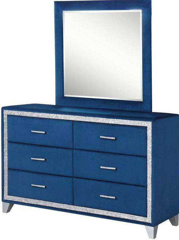 Galaxy Home Sapphire 6 Drawer Dresser in Navy GHF-808857948359 - Winder Mattress & Furniture