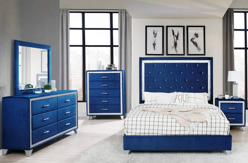 Galaxy Home Sapphire Full Upholstered Bed in Navy GHF-808857811028 - Winder Mattress & Furniture