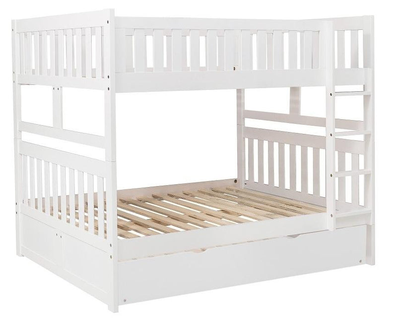 Galen Full/Full Bunk Bed w/ Twin Trundle in White B2053FFW-1*R