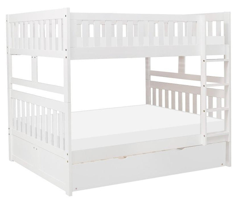 Galen Full/Full Bunk Bed w/ Twin Trundle in White B2053FFW-1*R