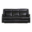 Jude Double Glider Recliner Sofa in Black 8201BLK-3