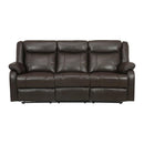 Jude Double Glider Recliner Sofa in Brown 8201BRW-3
