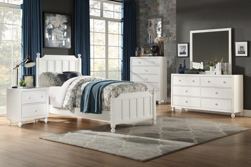 Homelegance Wellsummer Twin Panel Bed in White 1803WT-1*