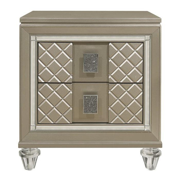 Homelegance Furniture Youth Loudon 2 Drawer Nightstand in Champagne Metallic B1515-4 image