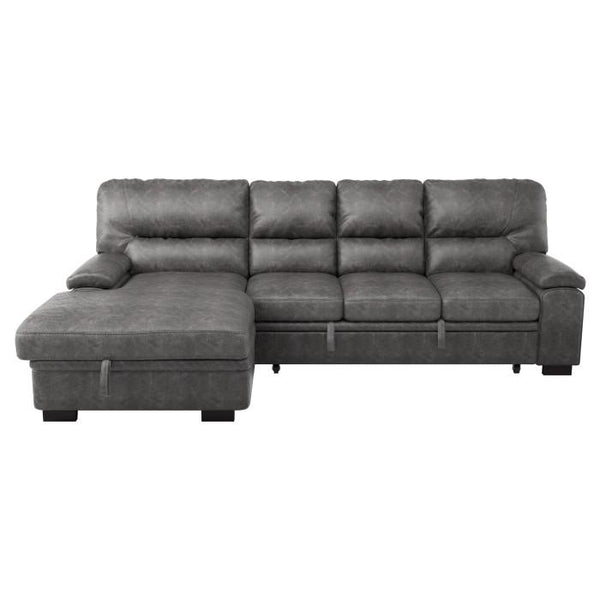 Homelegance Furniture Michigan Sectional with Pull Out Bed and Left Chaise in Dark Gray 9407DG*2LC3R image