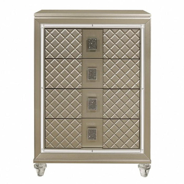 Homelegance Furniture Youth Loudon 4 Drawer Chest in Champagne Metallic B1515-9 image