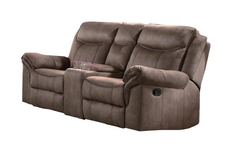 Aram Double Glider Reclining Loveseat in Dark Brown 8206NF-2