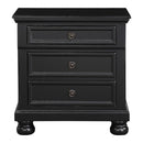 Laurelin 3 Drawer Nightstand in Black 1714BK-4