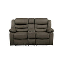Discus Double Reclining Loveseat in Brown 9526BR-2