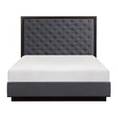 Larchmont Queen Upholstered Platform Bed in Charcoal 5424-1* - Winder Mattress & Furniture