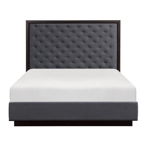 Larchmont Queen Upholstered Platform Bed in Charcoal 5424-1* image