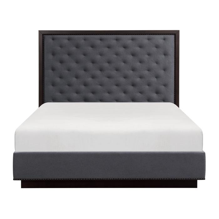 Larchmont Queen Upholstered Platform Bed in Charcoal 5424-1* image