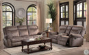 Aram Double Glider Reclining Sofa in Dark Brown 8206NF-3