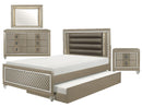 Youth Loudon Full Platform with Trundle Bed in Champagne Metallic - Winder Mattress & Furniture