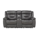Danio Power Double Reclining Loveseat with Power Headrests in Dark Gray 9528DGY-2PWH