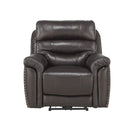 Lance Power Reclining Chair with Power Headrest and USB Port in Brown 9527BRW-1PWH