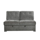 Logansport Armless 2-Seater with Pull-out Bed in Gray 9401GRY-2A
