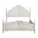 Cinderella Queen Poster Bed in Antique White 1386NW-1*