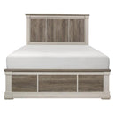 Arcadia King Panel Bed in White & Weathered Gray 1677K-1EK*
