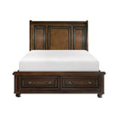 Cumberland Queen Sleigh Platform Bed with Footboard Storage in Brown Cherry 2159-1* - Winder Mattress & Furniture