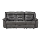 Danio Power Double Reclining Sofa with Power Headrests in Dark Gray 9528DGY-3PWH