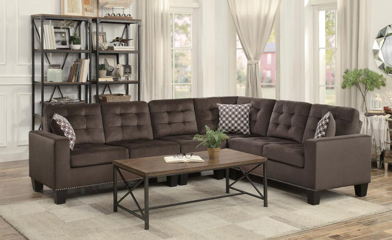 Lantana 2-Piece Reversible Sectional in Chocolate 9957CH*SC