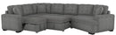 Logansport Right Side Cuddler with 1 Pillow in Gray 9401GRY-RU - Winder Mattress & Furniture