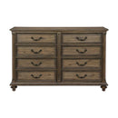 Rachelle 8 Drawer Dresser in Weathered Pecan 1693-5