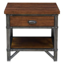 Holverson Nightstand in Rustic Brown & Gunmetal 1715-4