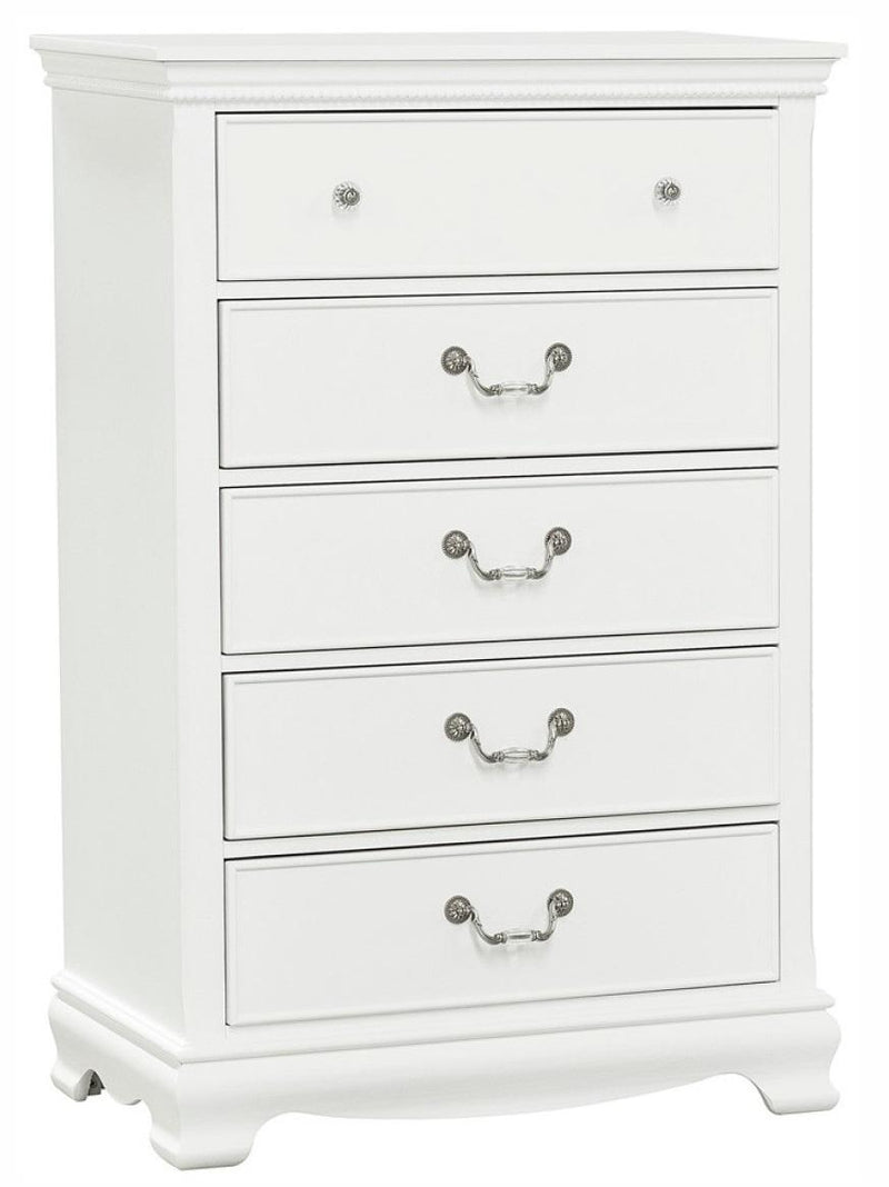 Lucida 5 Drawer Chest in White 2039W-9