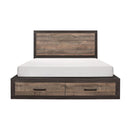 Miter Queen Platform Bed with Footboard Storage in Rustin Mahogany & Dark Ebony 1762-1* - Winder Mattress & Furniture