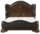 Royal Highlands Queen Upholstered Panel Bed in Rich Cherry 1603-1 - Winder Mattress & Furniture