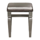Tamsin Vanity Stool in Silver Grey Metallic 1616-14