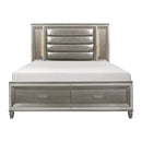 Tamsin King Upholstered Storage Bed in Silver Grey Metallic 1616K-1EK*