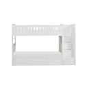 Galen Bunk Bed w/ Reversible Step Storage and Twin Trundle in White B2053SBW-1*R