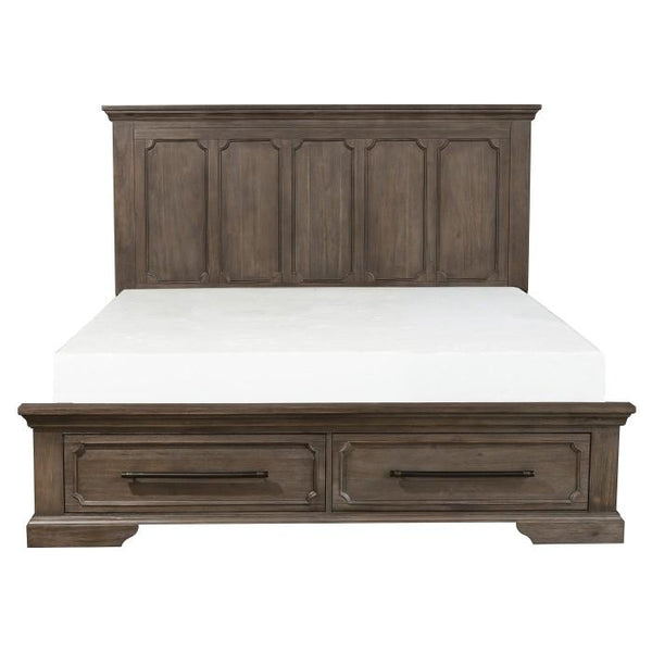 Homelegance Taulon Queen Platform Bed with Footboard Storage in Dark Oak 5438-1* image